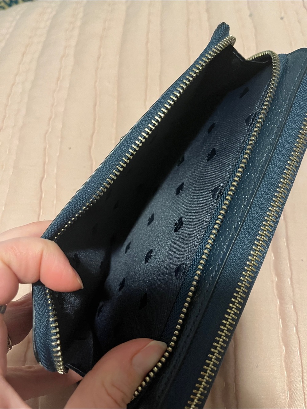 LAST CHANCE
kate spade navy pebbled zip-around wallet - Picture 5 of 9